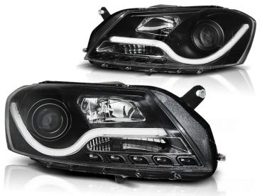 LED Tagfahrlicht Design Scheinwerfer für VW Passat B7 10-14 schwarz
